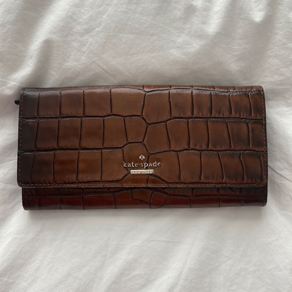 Kate Spade Crocodile Wallet Brown